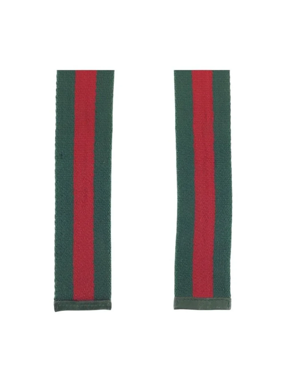Gucci Sherry Line 85 Green Red Silver Cotton Leather Belt
